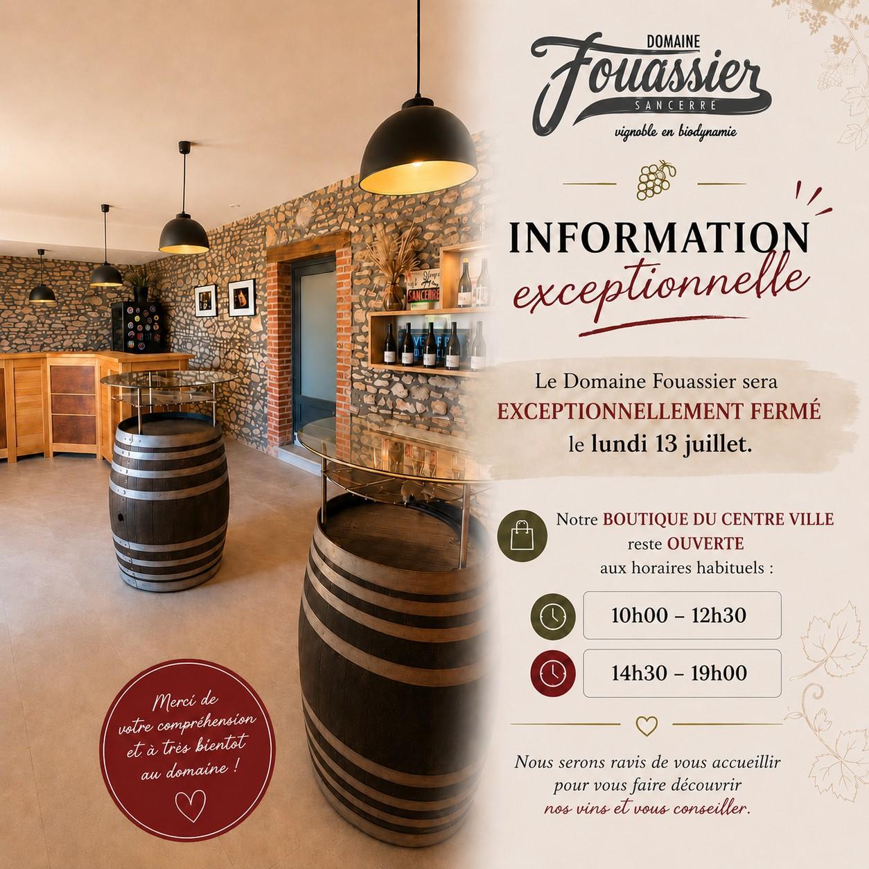 Fermeture exceptionnelle du domaine